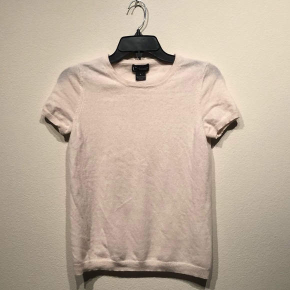 Bloomingdale's Tops - C By Bloomingdales Cashmere Short Sleeve Cream Top